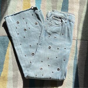 Zara Grommeted Wide Leg Jeans